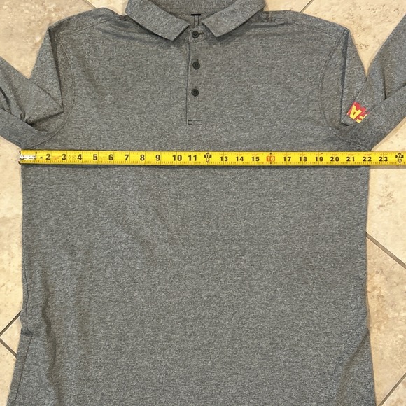 Lululemon Evolution Polo Men XL Grey Long Sleeve Shirt Stretch Athletic Faves - Picture 5 of 8